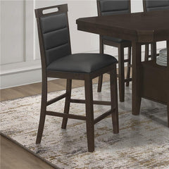 Prentiss Upholstered Counter Height Chair (Set of 2) Black and Cappuccino - 193109