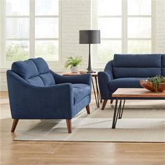 Gano Upholstered Sloped Arm Loveseat Navy Blue - 509515