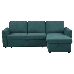 Samantha Upholstered Storage Sleeper Sectional Sofa Teal - 511087