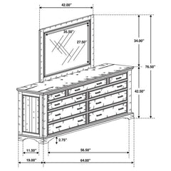 Elk Grove 9-drawer Dresser with Mirror with Jewelry Tray Vintage Bourbon - 203893M