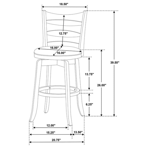 Murphy Ladder Back Counter Height Swivel Bar Stool Dark Cherry and Brown - 181368
