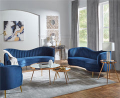 Sophia 3-piece Upholstered Channel Tufted Sofa Set Blue - 506861-S3