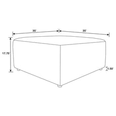 Freddie Square Upholstered Ottoman Pearl - 551643