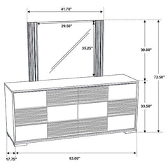 Blacktoft 6-drawer Dresser with Mirror Black - 207103M