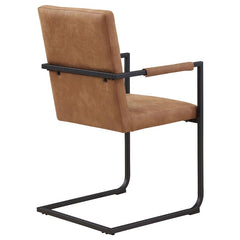 Nate Upholstered Dining Arm Chair Antique Brown and Black (Set of 2) - 123153