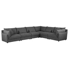 Sasha Upholstered RAF Chair Barely Black - 551684RAF
