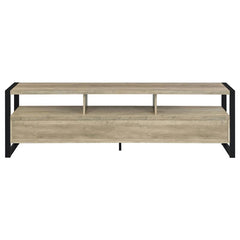 James 3-drawer Engineered Wood 71" TV Stand Distressed Pine - 704273