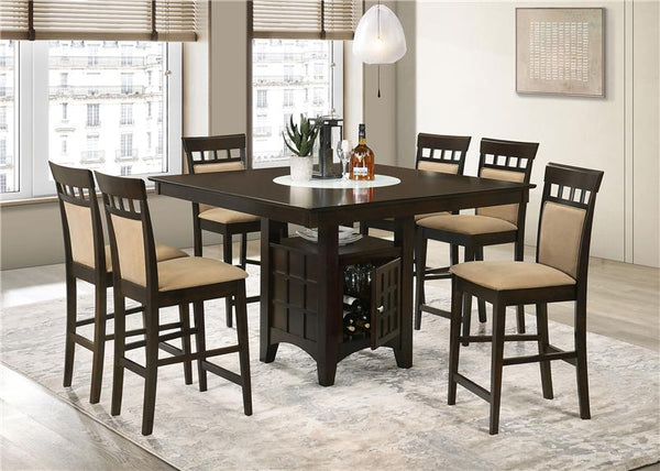 Gabriel 7-piece Square Counter Height Dining Set Cappuccino - 100438-S7A