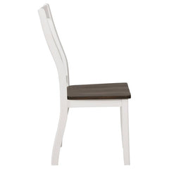 Kingman Slat Back Dining Chairs Espresso and White (Set of 2) - 109542