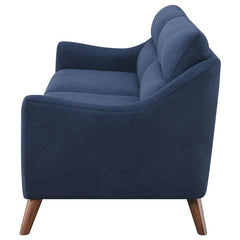 Gano Upholstered Sloped Arm Sofa Navy Blue - 509514