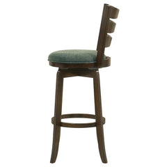 Murphy Ladder Back Pub Height Swivel Bar Stool Dark Cherry and Hunter Green - 181379