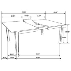 Kirby 5-piece Dining Set Natural and Rustic Off White - 192691-S5