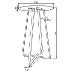 Zanella Glass Top Bar Table Chrome - 100026