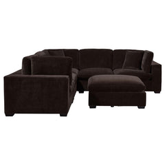 Lakeview 6-piece Upholstered Modular Sectional Chocolate - 551464-SETA