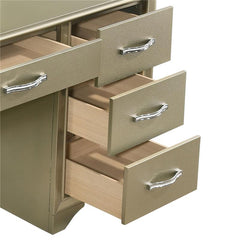 Beaumont 7-drawer Vanity Desk with Lighting Mirror Champagne - 205297
