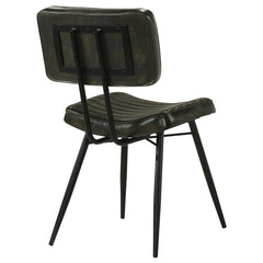 Partridge Padded Side Chairs Espresso and Black (Set of 2) - 110652