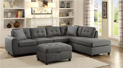 Stonenesse Rectangular Upholstered Storage Ottoman Grey - 500414