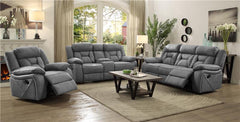 Higgins Upholstered Motion Reclining Loveseat Grey - 602262
