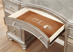 Bling Game 9-drawer Vanity Desk Metallic Platinum - 204187