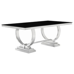 Antoine 5-piece Rectangular Dining Set Creamy White and Chrome - 107871-S5
