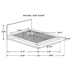 Jessica Wood Eastern King LED Panel Bed Cappuccino - 200711KE