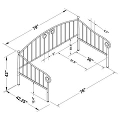 Grover Metal Twin Daybed Black - 300099