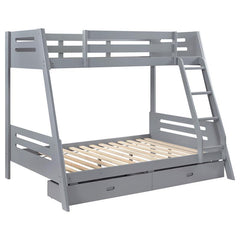 Trisha 2-drawer Wood Twin Over Full Bunk Bed Grey - 460562TF
