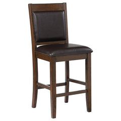 Dewey Upholstered Counter Height Chairs with Footrest (Set of 2) Brown and Walnut - 115209