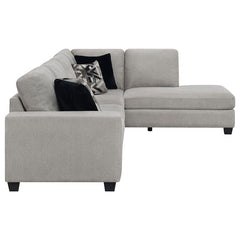 Whitson Upholstered Track Arm Sectional Chaise Sofa Stone - 509766