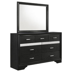 Miranda 7-drawer Dresser with Mirror Black and Rhinestone - 206363M