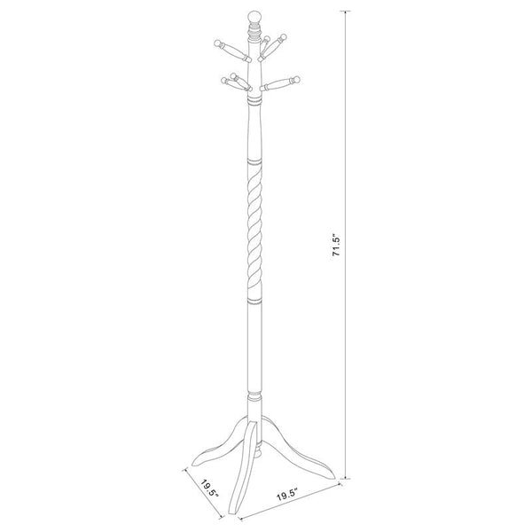 Riona 6 Hook Freestanding Wood Coat Rack Hat Hanger Merlot - 3058