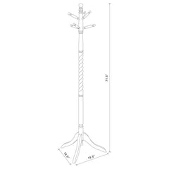 Riona 6 Hook Freestanding Wood Coat Rack Hat Hanger Merlot - 3058