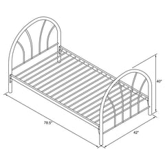 Marjorie Metal Twin Open Frame Bed Blue - 2389N