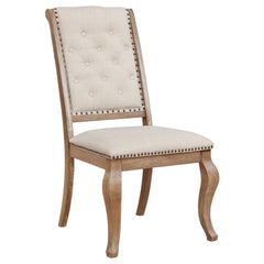 Brockway Tufted Side Chairs Cream and Barley Brown (Set of 2) - 110292