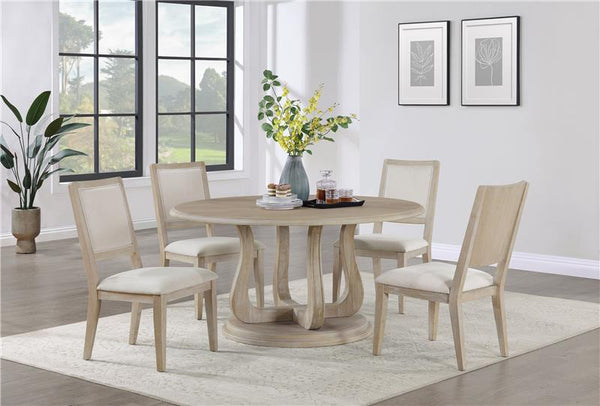 Trofello 5-piece Round Dining Set White Washed - 123120-S5