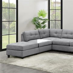 Claude Tufted Cushion Back Armless Chair Dove - 551004