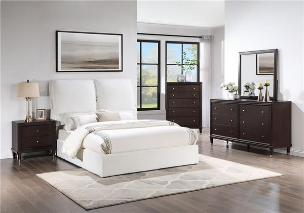 Gwendoline Upholstered Queen Panel Bed White - 306040Q