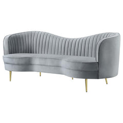 Sophia Upholstered Channel Tufted Sofa Grey - 506864