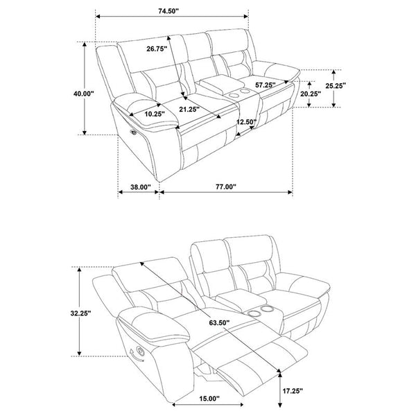 Greer 2-piece Upholstered Reclining Sofa Set Brown - 651354-S2