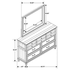 Avenue 8-drawer Dresser with Mirror Weathered Grey - 224033M