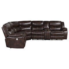 Sycamore Upholstered Power Reclining Sectional Sofa Brown - 610190P