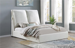 Gwendoline Upholstered Eastern King Panel Bed White - 306040KE