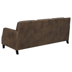 Leaton 2-piece Upholstered Recessed Arm Sofa Set Brown Sugar - 509441-S2