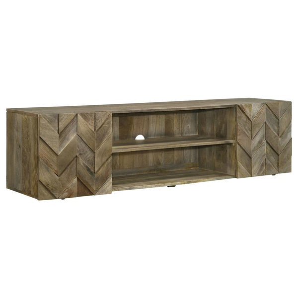 Keese 2-door Wood 70" TV Stand Media Console Mango Brown - 702333