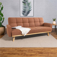 Kourtney Upholstered Tufted Convertible Sofa Bed Terracotta - 360126