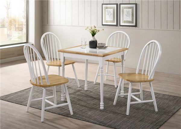 Carlene 5-piece Square Windsor Dining Table Set White - 4191-S5