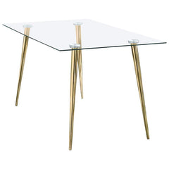 Gilman Rectangle Glass Top Dining Table - 190621GLD