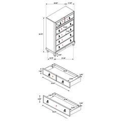 Bling Game 6-drawer Chest Metallic Platinum - 204185