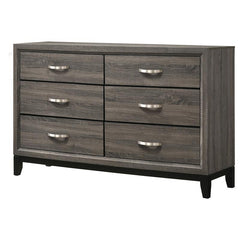 Watson 6-drawer Dresser Grey Oak and Black - 212423