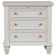 Sandy Beach 3-drawer Nightstand Cream White - 201302
